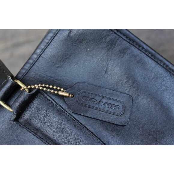 Coach Vintage - 1970s Slim Satchel 9430 Handbag in Black, NYC Factory, Talon ZIp - Picture 14 of 15